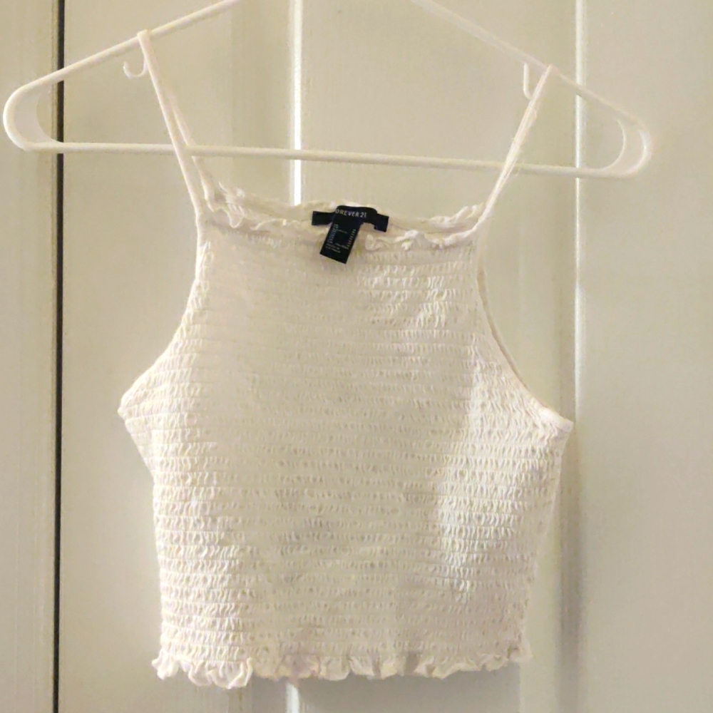 Fitted White crop top from Forever 21